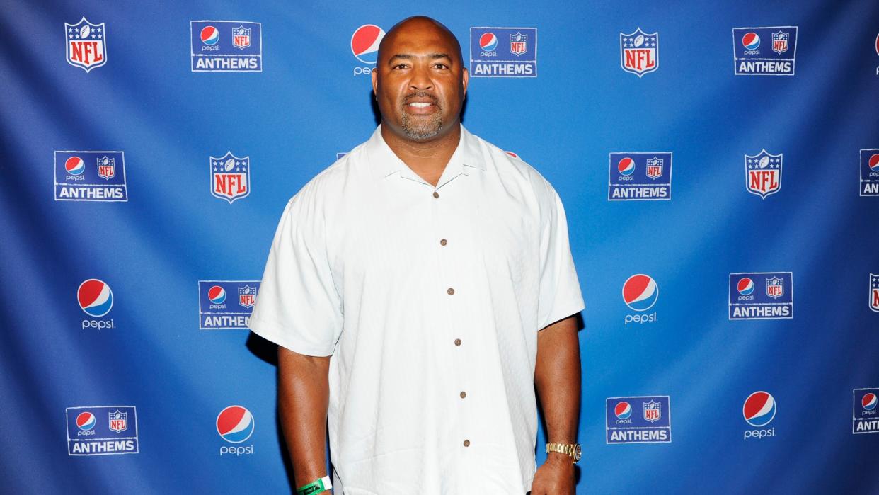 Mandatory Credit: Photo by Evan Agostini/Invision/AP/Shutterstock (9087310g)Dermontti Dawson arrives at the Pepsi NFL Anthems Kickoff Eve, at the Hard Rock Cafe in New YorkPepsi NFL Anthems Kickoff Eve at Hard Rock Cafe , New York, USA.