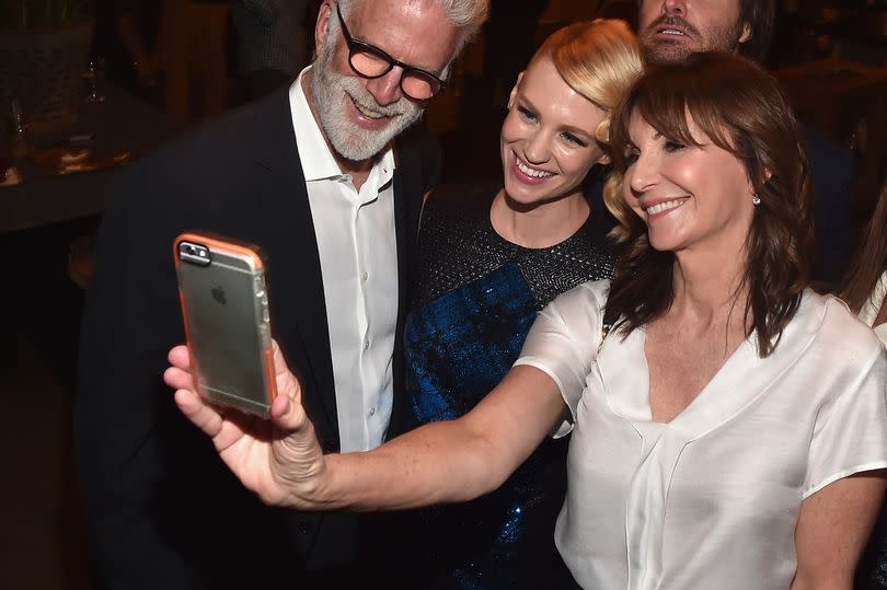 Will with his 'The Last Man on Earth' co-stars Ted Danson, January Jones, Will Forte and Mary Steenburgen