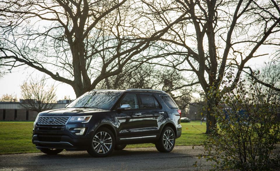 <p>It may be one of the oldest SUVs in Ford’s portfolio, but the Explorer benefits from its well-established name. Sales grew by 10 percent for the year, and the Explorer can claim the title of best-selling three-row vehicle in the land, beating the second-place Toyota Highlander by more than 20,000 units. (Note that we aren’t counting sales of the Explorer-based Police Interceptor Utility in this total, of which 33,075 were sold in 2017.) <a rel="nofollow noopener" href="https://www.caranddriver.com/reviews/2018-ford-explorer-in-depth-model-review" target="_blank" data-ylk="slk:READ MORE ››;elm:context_link;itc:0;sec:content-canvas" class="link ">READ MORE ››</a></p>