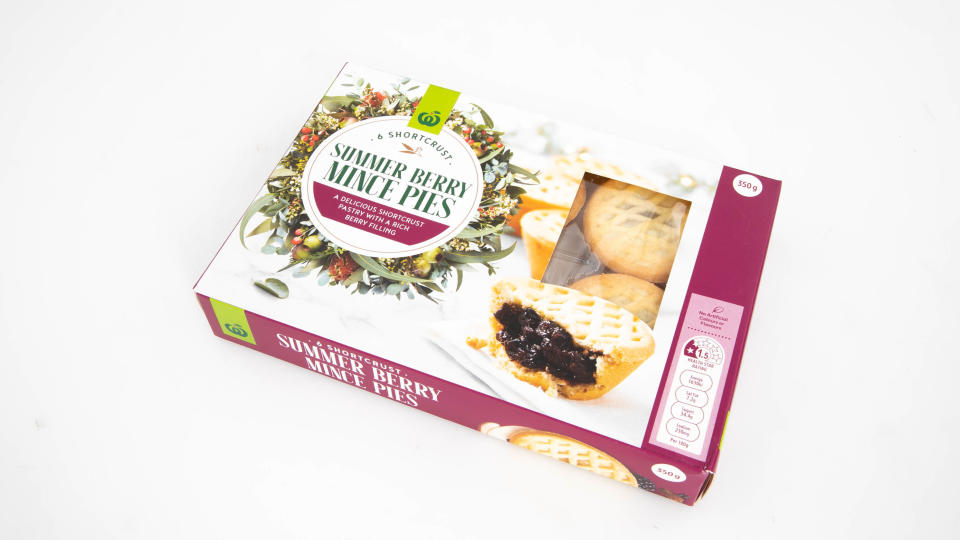 Woolworths Summer Berry Mince Pies. Photo: Supplied