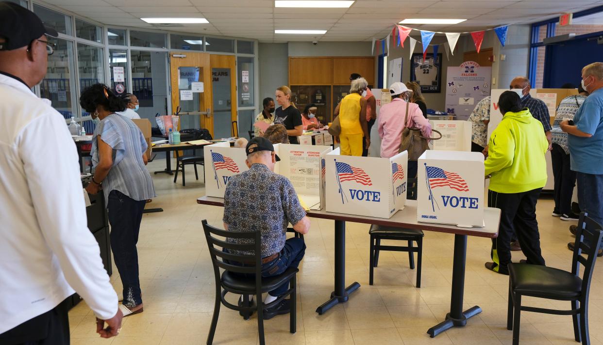 Voters at the Millwood Field House Tuesday, June 28, 2022.