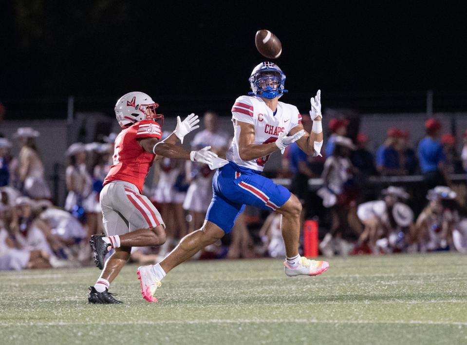 Westlake receiver Jaden Greathouse catches a long pass during a win over Converse Judson last weekend.