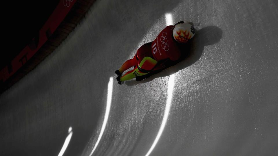 <p>Training for one of the most dangerous sports at the Olympics, skeleton, got underway today. Pic: Getty</p>