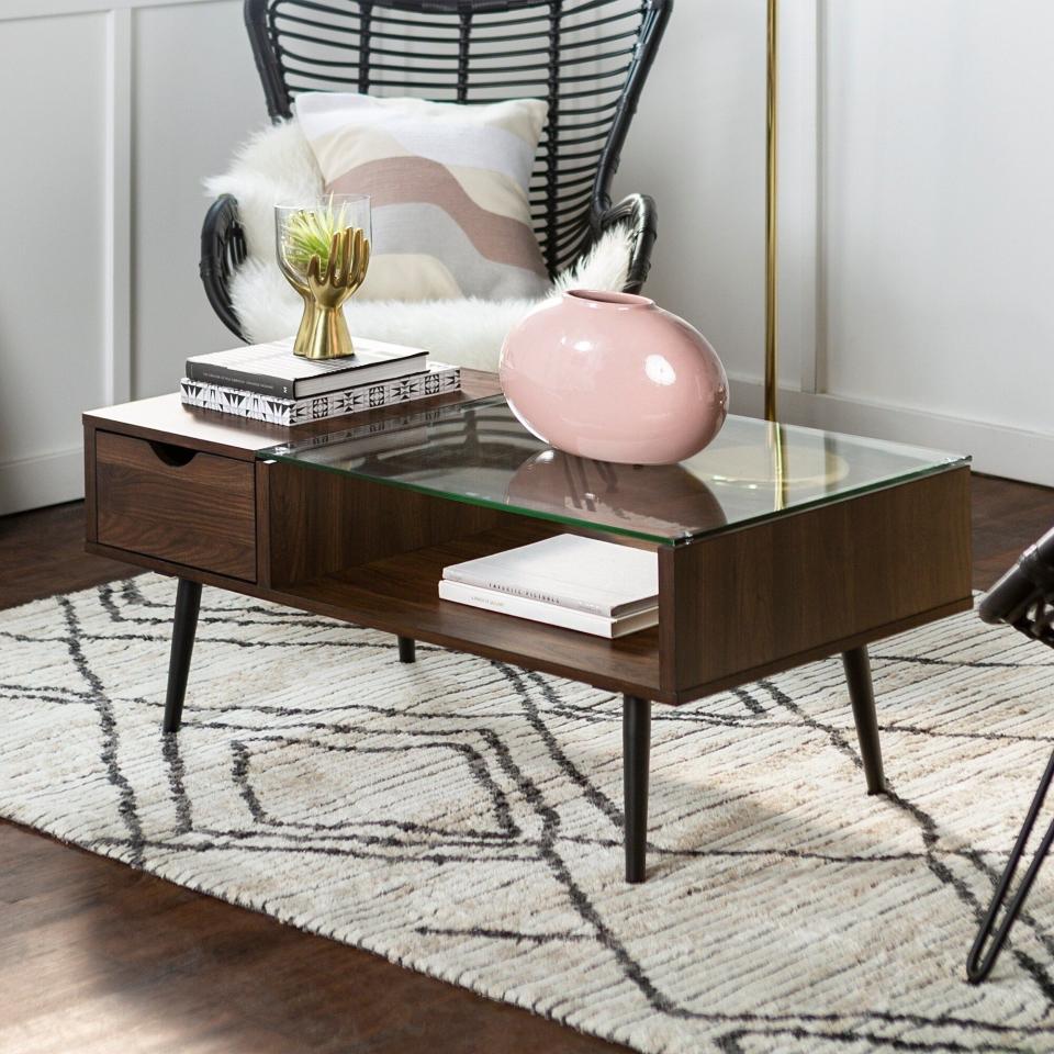 11) Wood and Glass Coffee Table