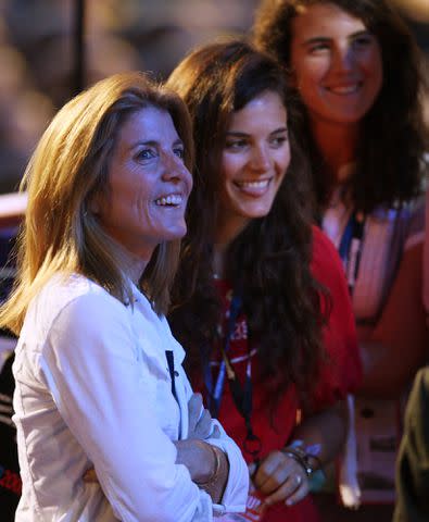 <p>John Moore/Getty</p> Caroline Kennedy Schlossberg and daughters Rose Schlossberg and Tatiana Schlossberg during day one of the Democratic National Convention on August 25, 2008 in Denver, Colorado.