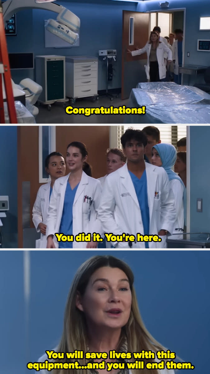 Screenshots from "Grey's Anatomy"