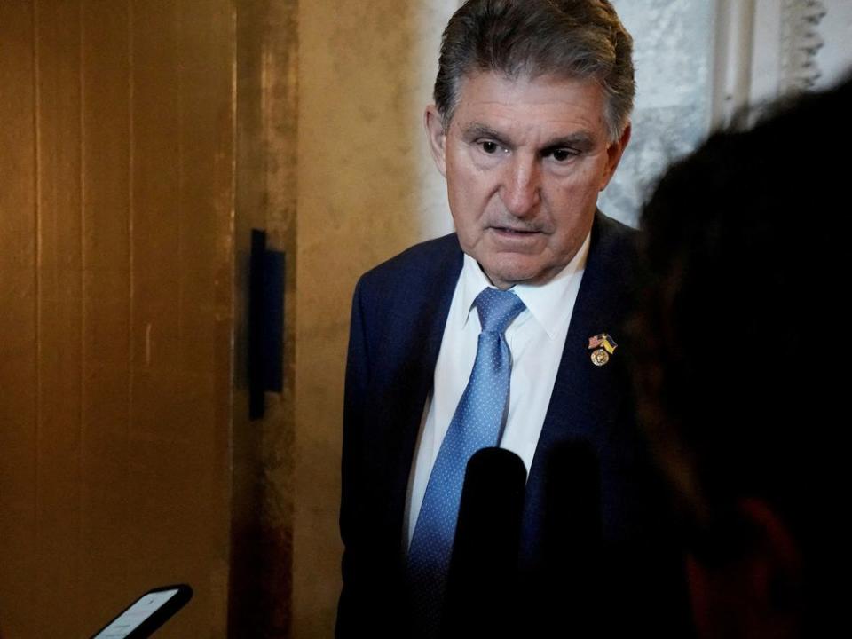  U.S. Senator Joe Manchin (D-WV) speaks with reporters.