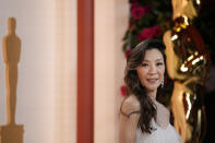 Michelle Yeoh arrives at the Oscars on Sunday, March 12, 2023, at the Dolby Theatre in Los Angeles. (AP Photo/Ashley Landis)