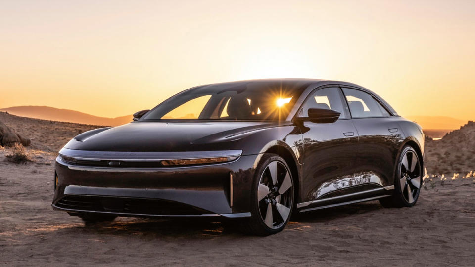 Lucid Air EV in a desert