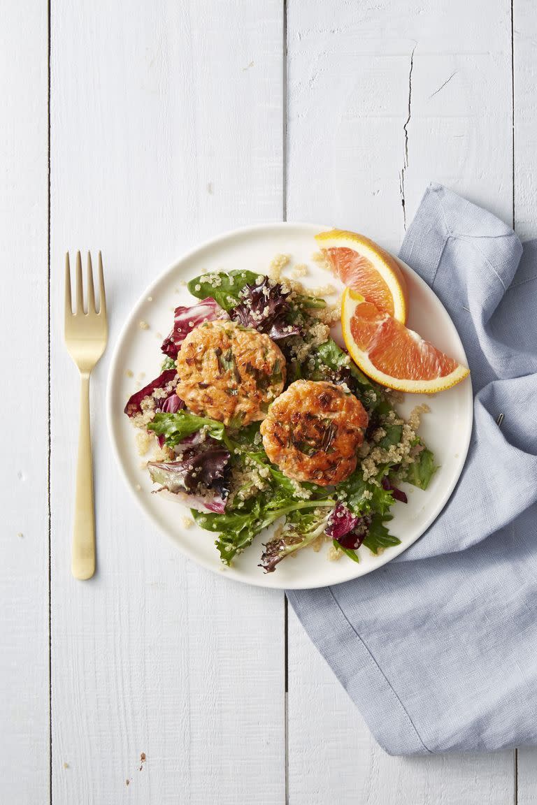 Wild-Salmon Cakes With Quinoa Salad