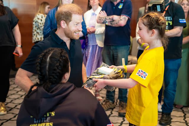<p>Scotty's Little Soldiers</p> Prince Harry at an event for Scotty's Little Soldiers on May 9, 2024.