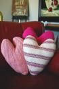 <p>Don't throw out your old sweaters! Put them to good use and create these warm and fluffy sweater pillows. </p><p><strong>Get the tutorial at <a href="http://eighteen25.com/2014/01/sweater-heart-pillows/" rel="nofollow noopener" target="_blank" data-ylk="slk:Eighteen 25;elm:context_link;itc:0;sec:content-canvas" class="link ">Eighteen 25</a>.</strong> </p><p><strong><a class="link " href="https://www.amazon.com/Fairfield-PF12A-Poly-Fil-Polyester-12-Ounce/dp/B000YZ7G44?tag=syn-yahoo-20&ascsubtag=%5Bartid%7C10050.g.2971%5Bsrc%7Cyahoo-us" rel="nofollow noopener" target="_blank" data-ylk="slk:SHOP POLY-FIL;elm:context_link;itc:0;sec:content-canvas">SHOP POLY-FIL</a><br></strong></p>