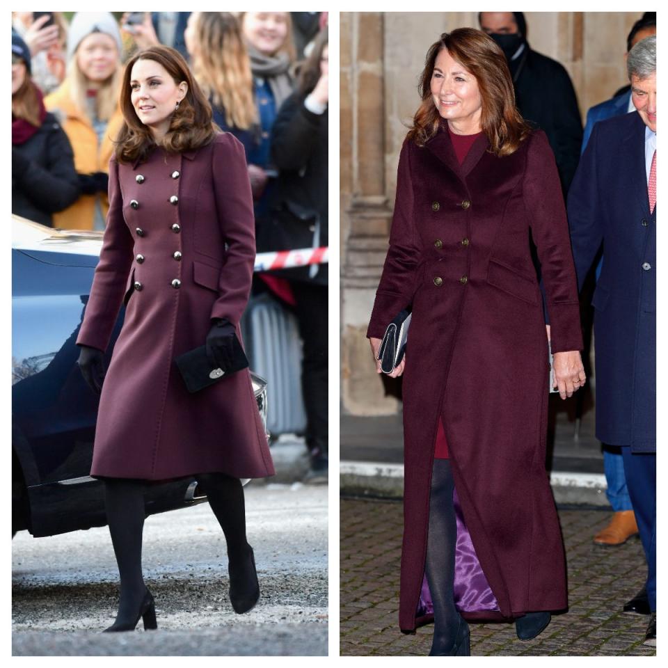 The burgundy winter coat - Getty Images