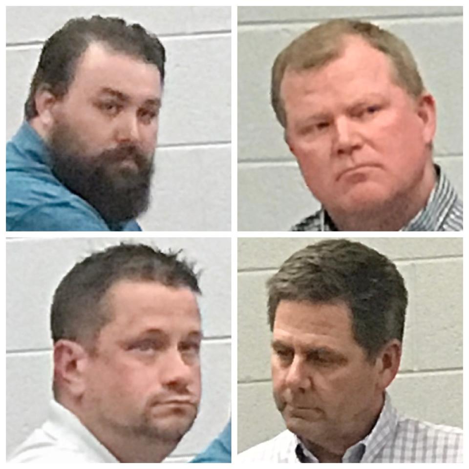 ROWVA District 208 School Board members clockwise from top left are Matthew Johnson, John Kuelper, Ryan West and Scott Lake. These four members voted in a fifth member, Amber Fleming, March 21.