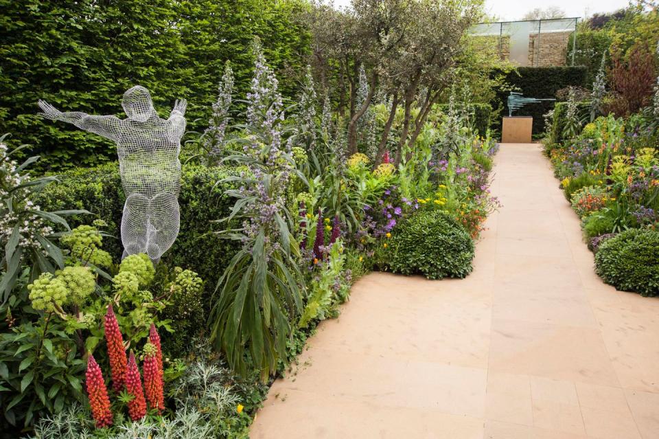 <p>Chris' personal battle against arthritis led him to create this garden at the Chelsea Flower Show in 2013. The planting and sculpture reflected the impact of arthritis on sufferers' lives.</p>