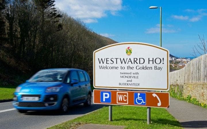 Westward Ho! Just one of Britain's unusual place names - Alamy