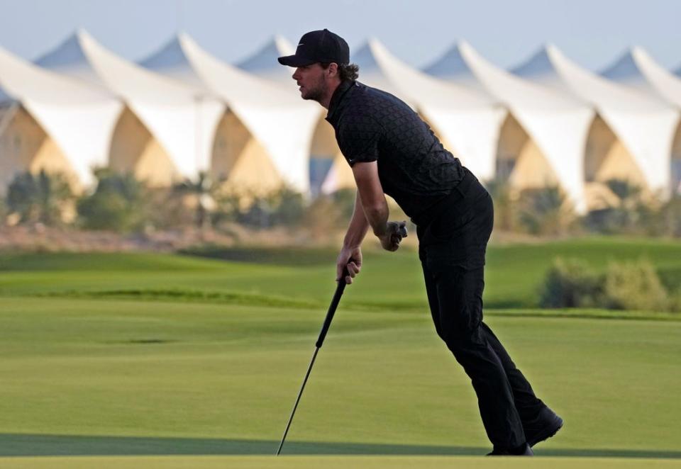 Thomas Pieters of Belgium reacts after winning the Abu Dhabi HSBC Championship (Kamran Jebreili/AP) (AP)