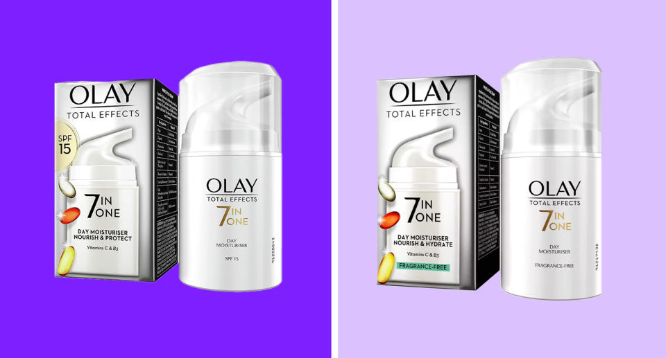 Amazon shoppers have been raving about this hardworking moisturiser. (Olay/Yahoo Life UK)