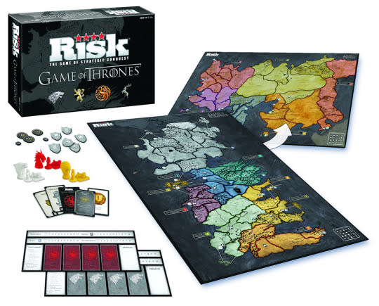 Game of Thrones Risk When you play the game of Risk, you win or you die. Well, okay, dying is a bit extreme. But losing a close game can feel like dying, that’s for sure. Play as one of seven houses trying to conquer two different maps, Westeros and Essos. Valar Morghulis and pass the dice. HBO Official Store, $74.99 (Credit: HBO)