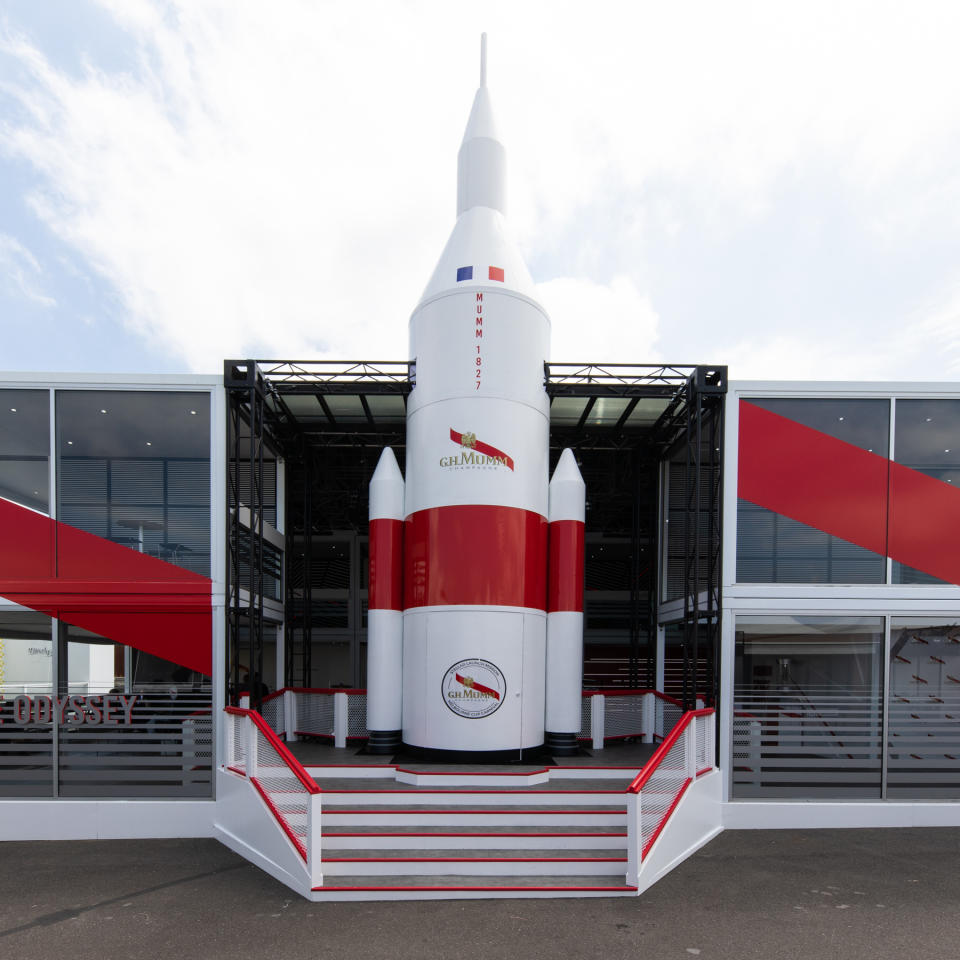 <p>Maison Mumm is back with a bang this year, bringing racegoers a Space Odyssey themed marquee, featuring a Mumm Rocket installation. <br>Photo: Maison Mumm </p>