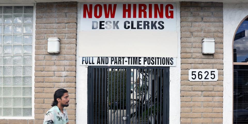 Now hiring sign