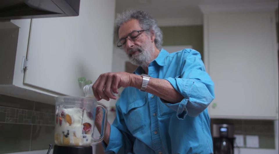 Howard Cohen makes a smoothie with human breastmilk