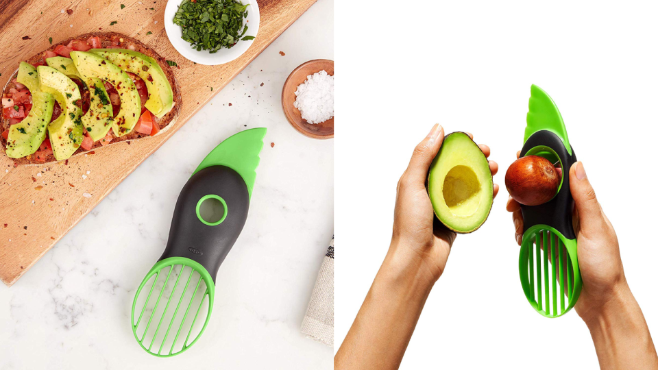 The rubber grip prevents this slicer from slipping out of your hand.