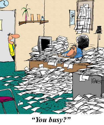 busy at work cartoon