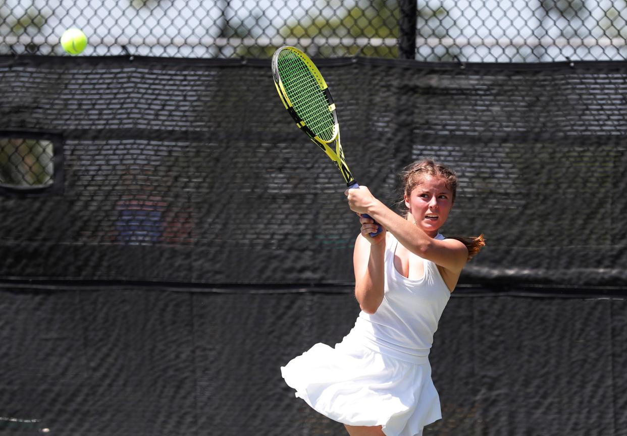 Classen SAS ophomore Sofia Acuña upset two higher seeds on May 7, 2022, to capture the Class 5A No. 1 singles championship.