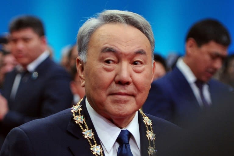 執政將近30年的哈薩克總統納札爾巴耶夫，圖片來源：法新社