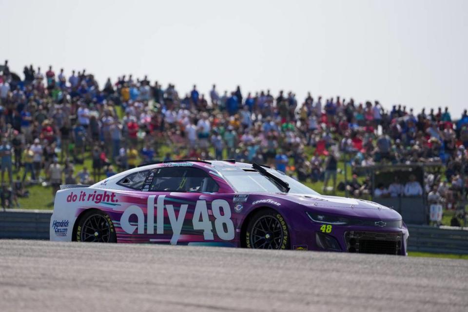 Mar 26, 2023; Austin, Texas, USA; NASCAR Cup Series driver Alex Bowman (48) at Circuit of the Americas. Mandatory Credit: Daniel Dunn-USA TODAY Sports