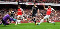 Football Soccer - Arsenal v Watford - Barclays Premier League - Emirates Stadium - 2/4/16 Arsenal's Olivier Giroud shoots at goal Reuters / Dylan Martinez Livepic EDITORIAL USE ONLY.