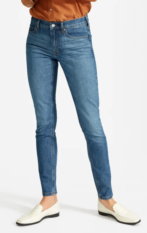 Everlane Mid-Rise Skinny Jean in Mid Blue