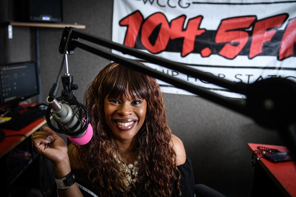 Tameka Bright hosts “Mid Day Vibes,” a weekday radio show from 10 a.m. to 3 p.m. on WCCG 104.5 FM.
