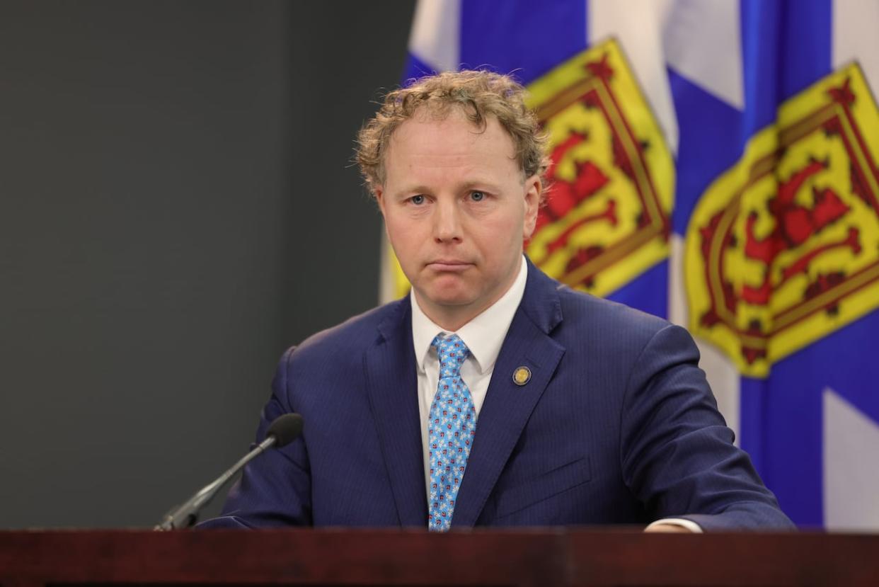 Finance Minister Allan MacMaster introduced the Financial Measures Act on Tuesday at Provicne House. It includes changes to 15 acts and the creation of two new pieces of legislation. (Robert Short/CBC - image credit)