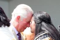 <p>Prince Charles receiving a traditional greeting.</p>