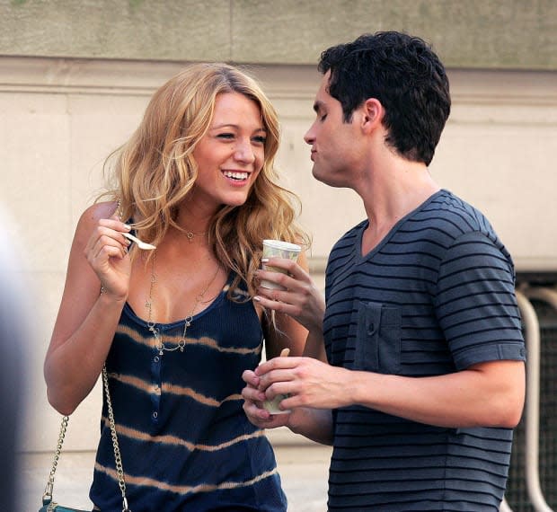 Blake Lively and Penn Badgley dated while co-starring on "Gossip Girl."<p>James Devaney/WireImage</p>
