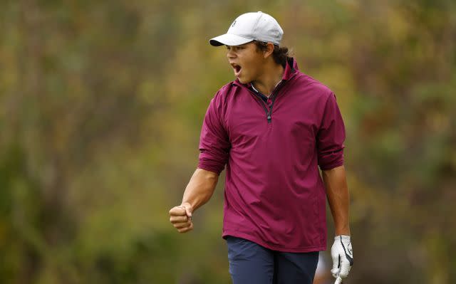 <p>Mike Ehrmann/Getty</p> Charlie Woods during the final round of the PNC Championship 2023