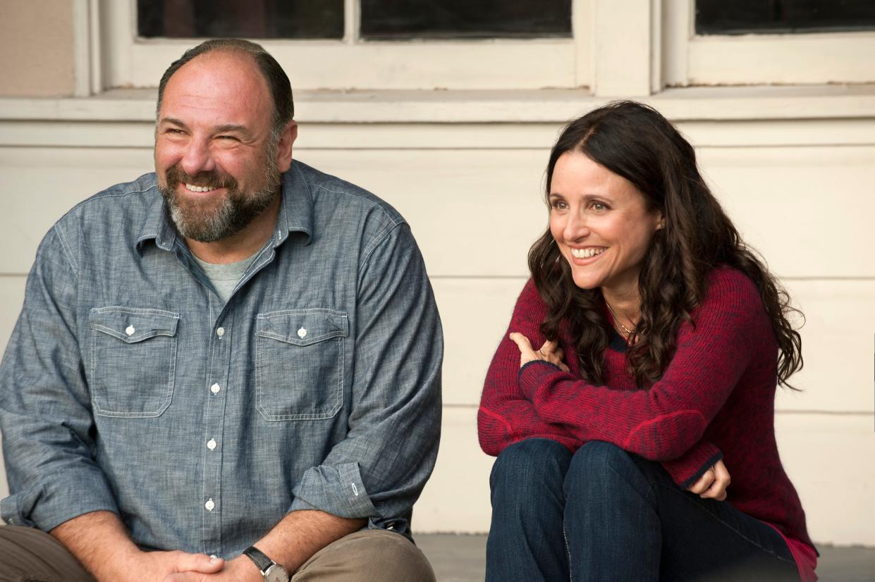 Eva (Julia Louis-Dreyfus, right) has a secret relationship with Albert (James Gandolfini) in "Enough Said."