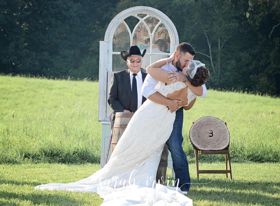 A photo of Pawpaw officiating the bride's sister's wedding in 2015.&nbsp; (Photo: <a href="http://sarahirvinphotography.com/" target="_blank">Sarah Irvin Photography</a>)