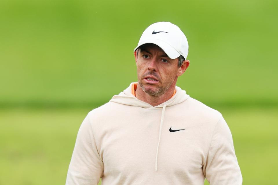 McIlroy during a practice round prior to the PGA Championship on May 14 (Getty Images)