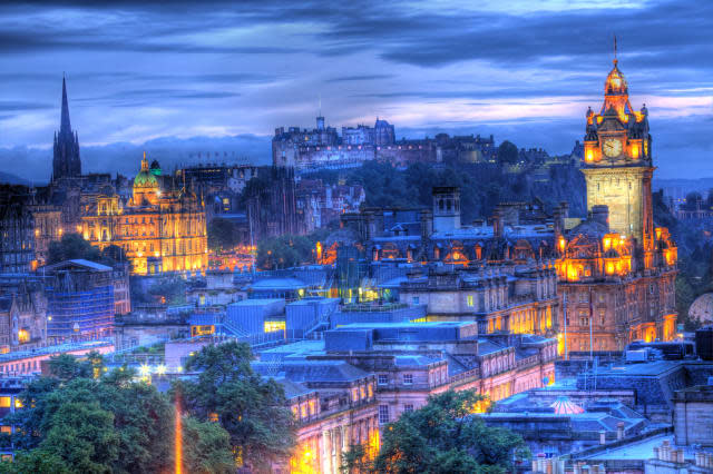 Edinburgh castle at night