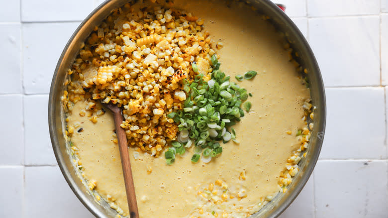 Charred corn and scallion mixture