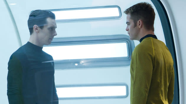 Benedict Cumberbatch and Chris Pine in 'Star Trek Into Darkness' 