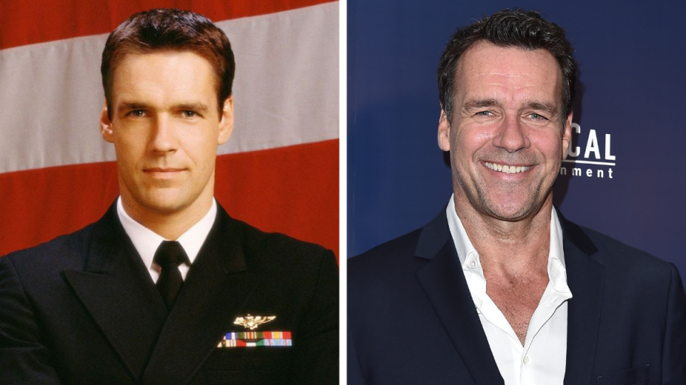 David James Elliott from the JAG cast. Left: 1990s; Right: 2021