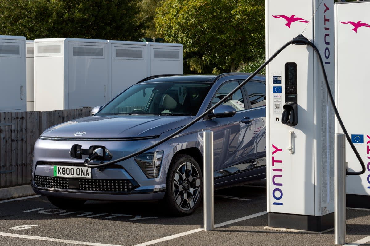 It will take nearly 10 hours to ‘fill up’ at home – but much less at a commercial fast charger (Hyundai)