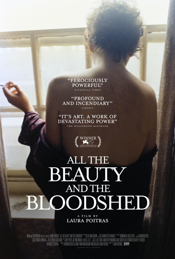 This image released by Neon shows poster art for the documentary "All the Beauty and the Bloodshed." (Neon via AP)