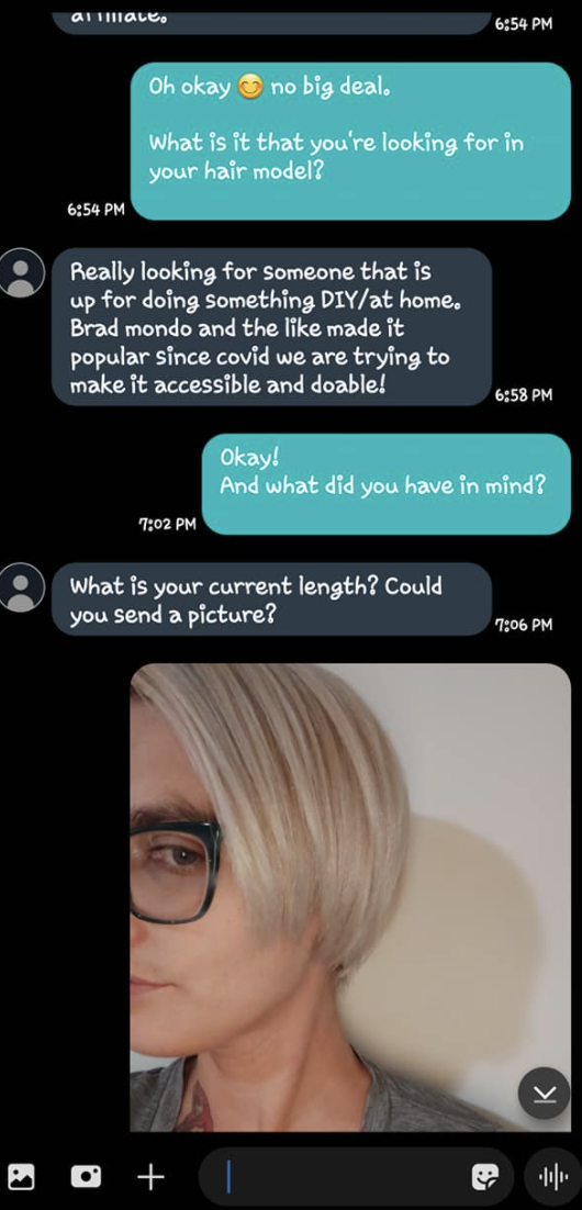 Images of the scam text message chain. Source: Facebook/Jake Randolph