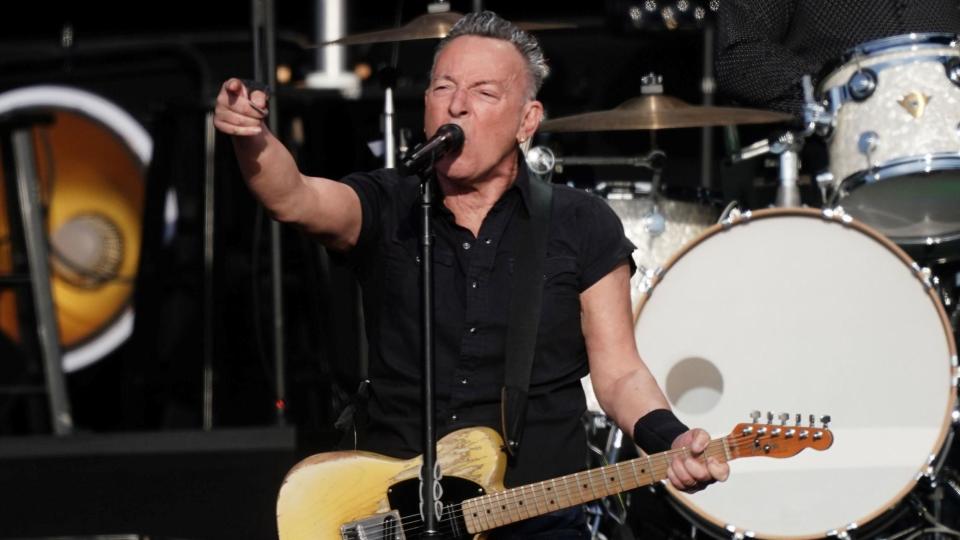 Bruce Springsteen on stage in concert