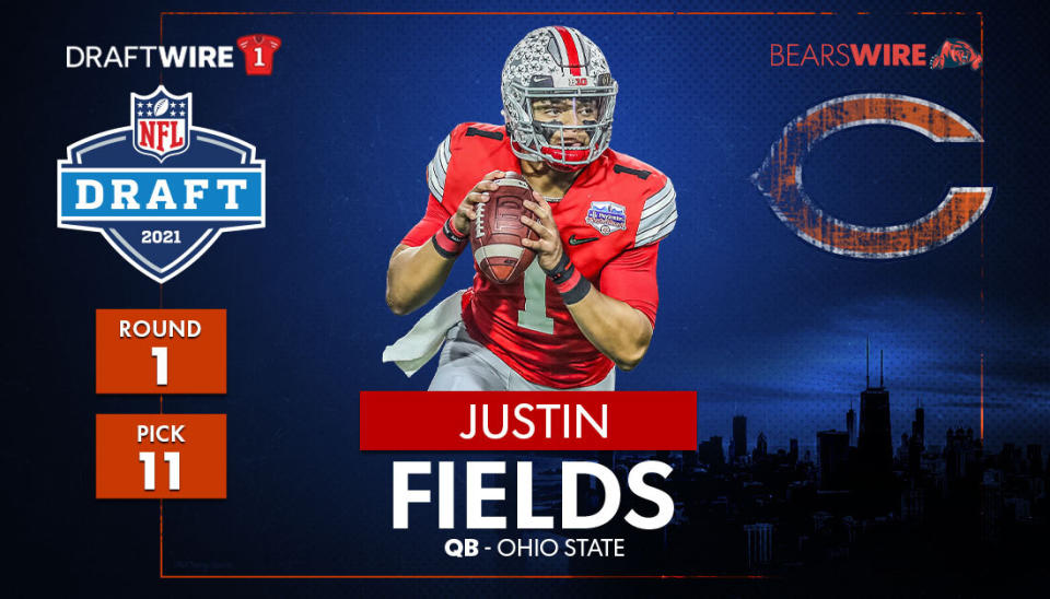 The Chicago Bears select Justin Fields with the 11th overall pick